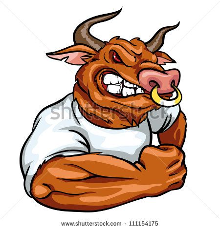 450x470 Bull Mascot, Team Logo Design, Angry Bull Isolated