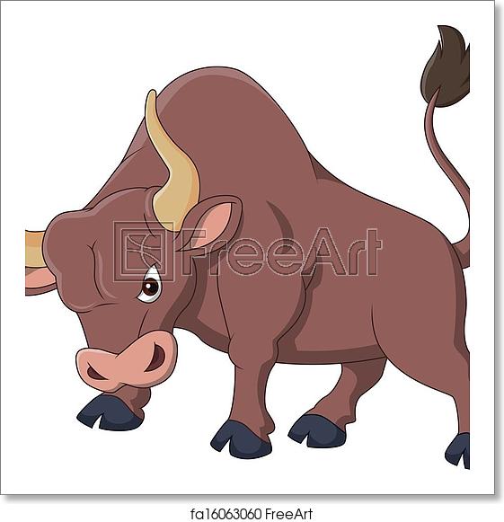 561x581 Free Art Print Of Angry Bull Cartoon Vector Illustration Of Angry