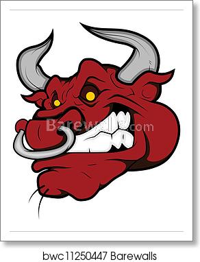 292x382 Angry Bull Vector, Art Print Barewalls Posters Prints