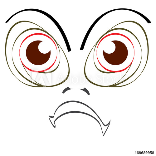 500x500 Angry Face Vector