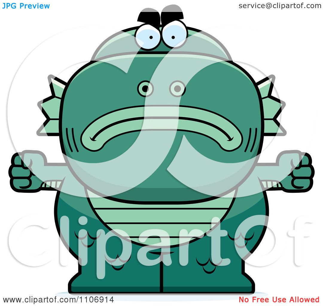 1080x1024 Clipart Angry Fish Man Monster