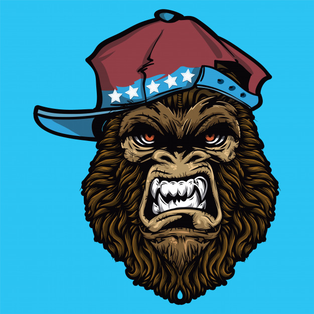 626x626 Angry Gorilla Face Vector Premium Download
