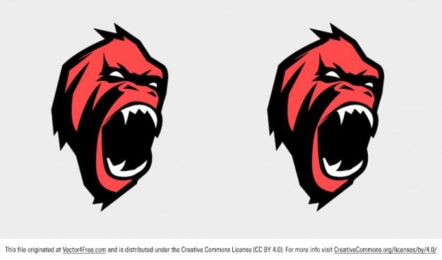 626x369 Angry Gorilla Face Vector Free Vector Logos In Vector