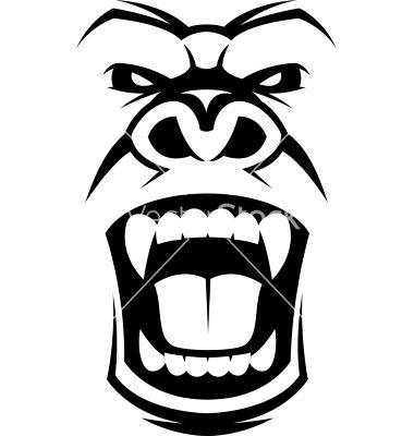 380x400 Angry Gorilla Head Vector Tattoos Ideas In Gorilla Tattoo
