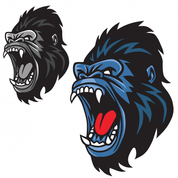 626x626 Angry Gorilla Mascot Cartoon Logo Set Vector Vector Premium Download