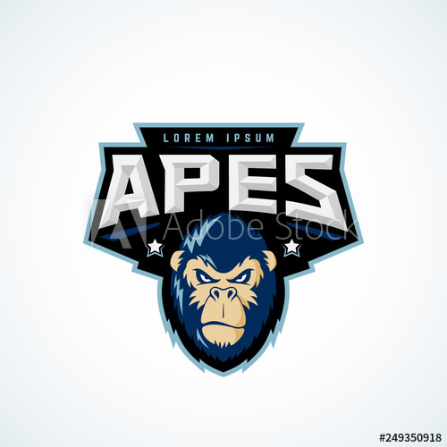 500x500 Sport Apes Abstract Vector Sign, Emblem Or Logo Template Classic