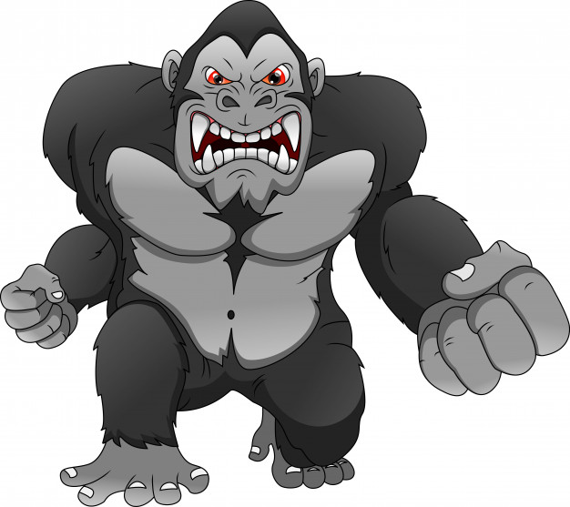 626x557 Angry Gorilla Cartoon Vector Premium Download