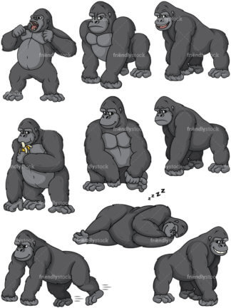 324x432 Angry Gorilla Cartoon Clipart Vector