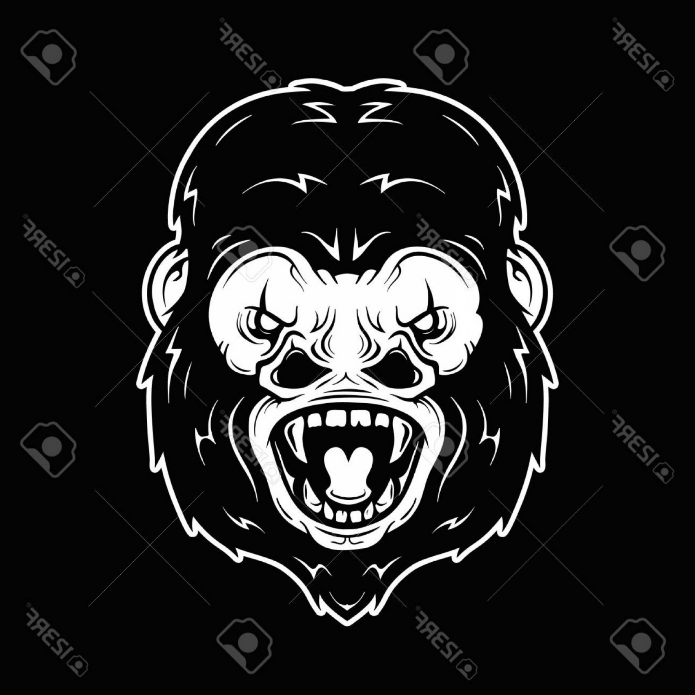 2246x2246 Photostock Vector Angry Gorilla Head Vector Illustration Isolated