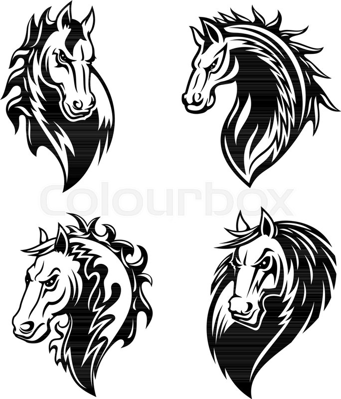 Horse Or Mustang Animal Isolated Icons Stock Vector Colourbox 684x800 Horse Or Mustang Animal Isolated Icons Stock Vector Colourbox