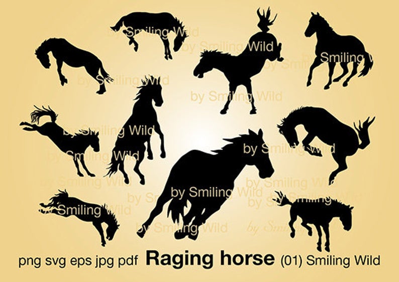 Raging Wild Horse Silhouette Clipart Angry Horse Etsy 794x562 Raging Wild Horse Silhouette Clipart Angry Horse Etsy