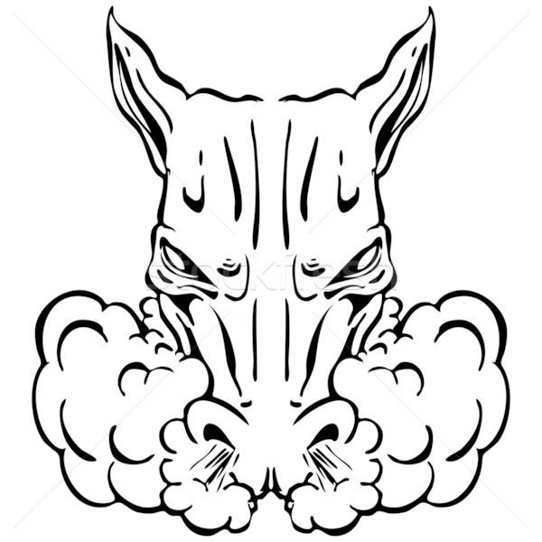 Angry Horse Head Vector Illustration John Takai 600x600 Angry Horse Head Vector Illustration John Takai