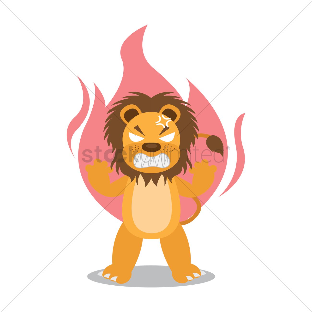 1300x1300 Angry Lion Vector Image