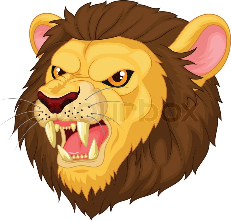 800x764 Angry Lion Head Mascot Cartoon Stock Vector Colourbox