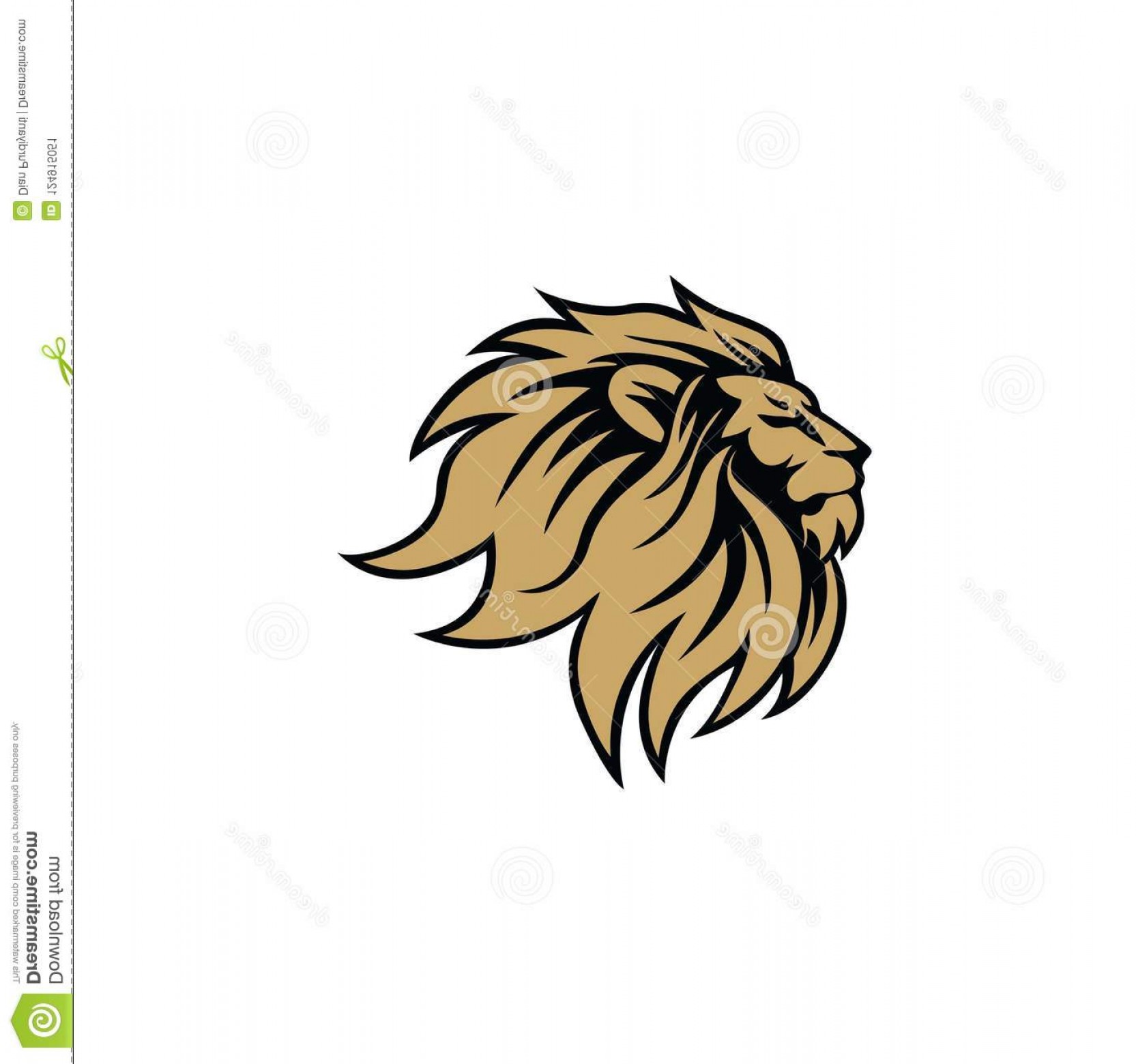 1665x1560 Gold Angry Lion Head Logo Sign Flat Design Vector Illustration