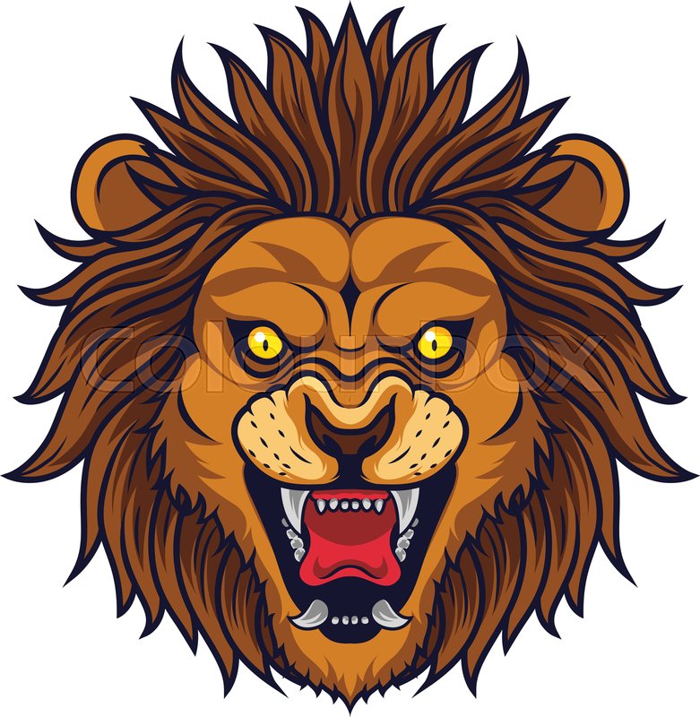 781x800 Illustration Of Angry Lion Head Mascot Stock Vector Colourbox