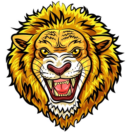 450x450 Vector Illustration Of Cartoon Head Angry Lion Mascot Royalty