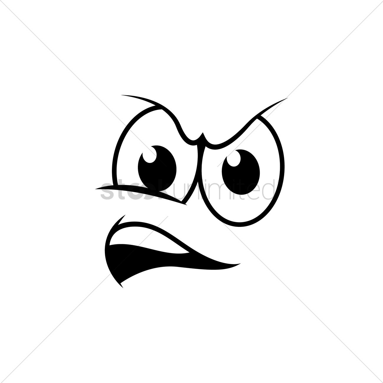 1300x1300 Angry Expression Vector Image