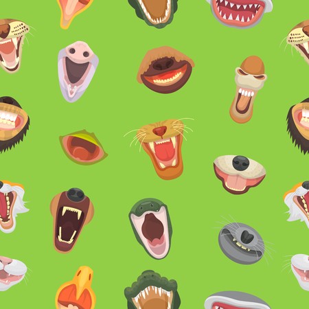 450x450 Animals Mouth Vector Open Jaw With Teeth Or Fangs Of Roaring