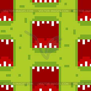 300x300 Monster Mouth Pattern Seamless Green Angry Mouth