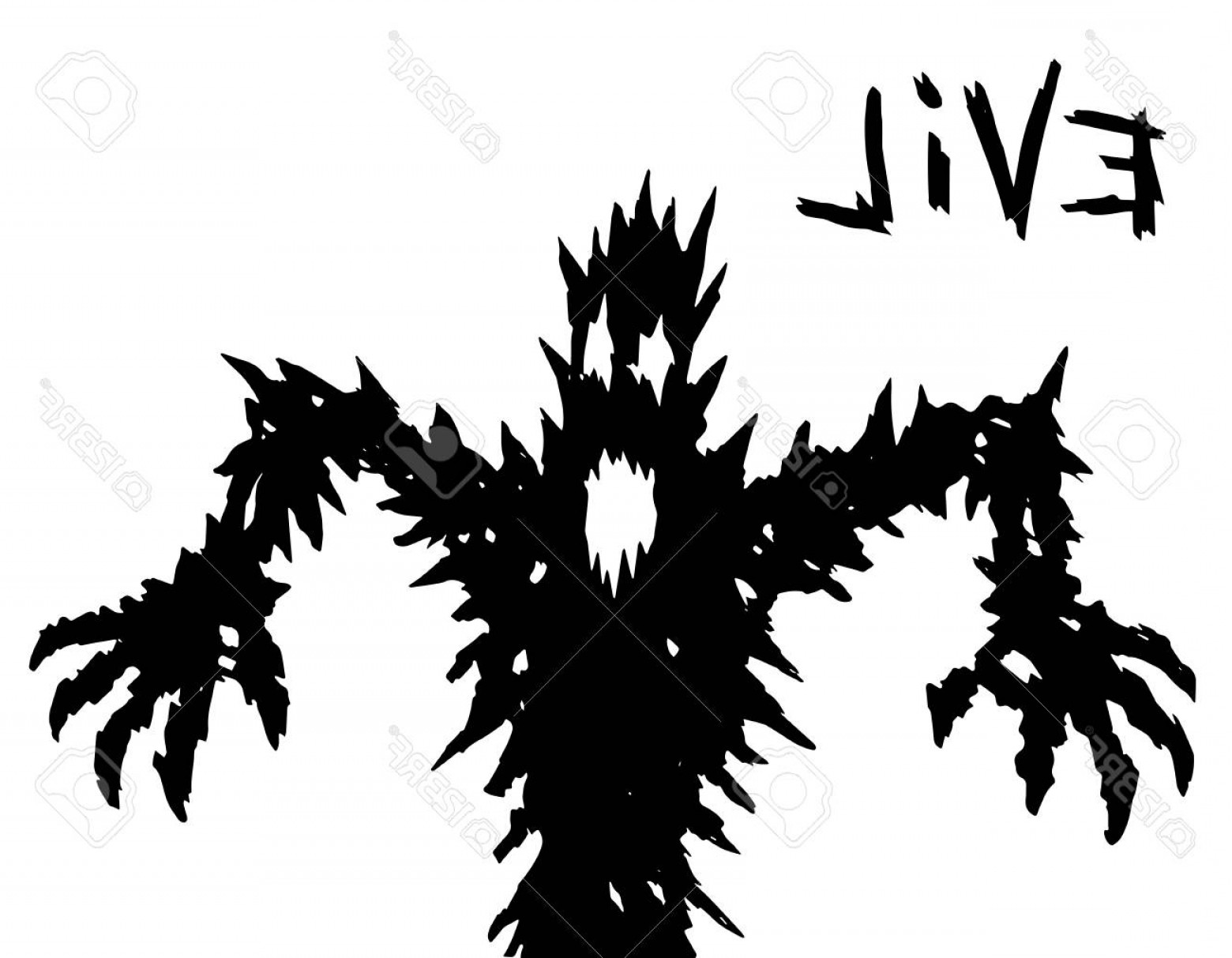 1560x1213 Photostock Vector Black Evil Demon Silhouette With Glowing Eyes
