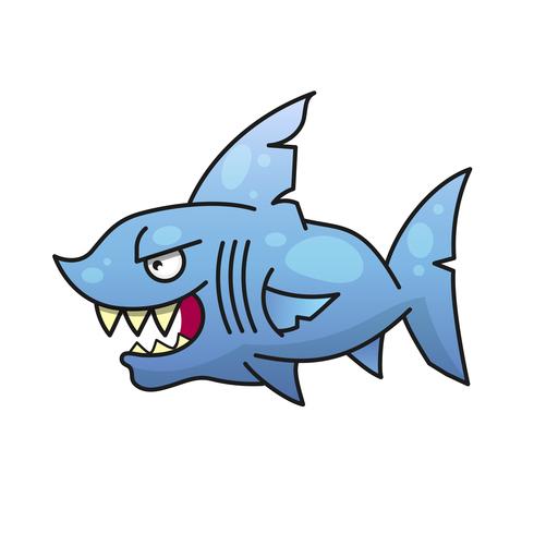 490x490 Angry Shark With Huge Mouth Vector Illustration