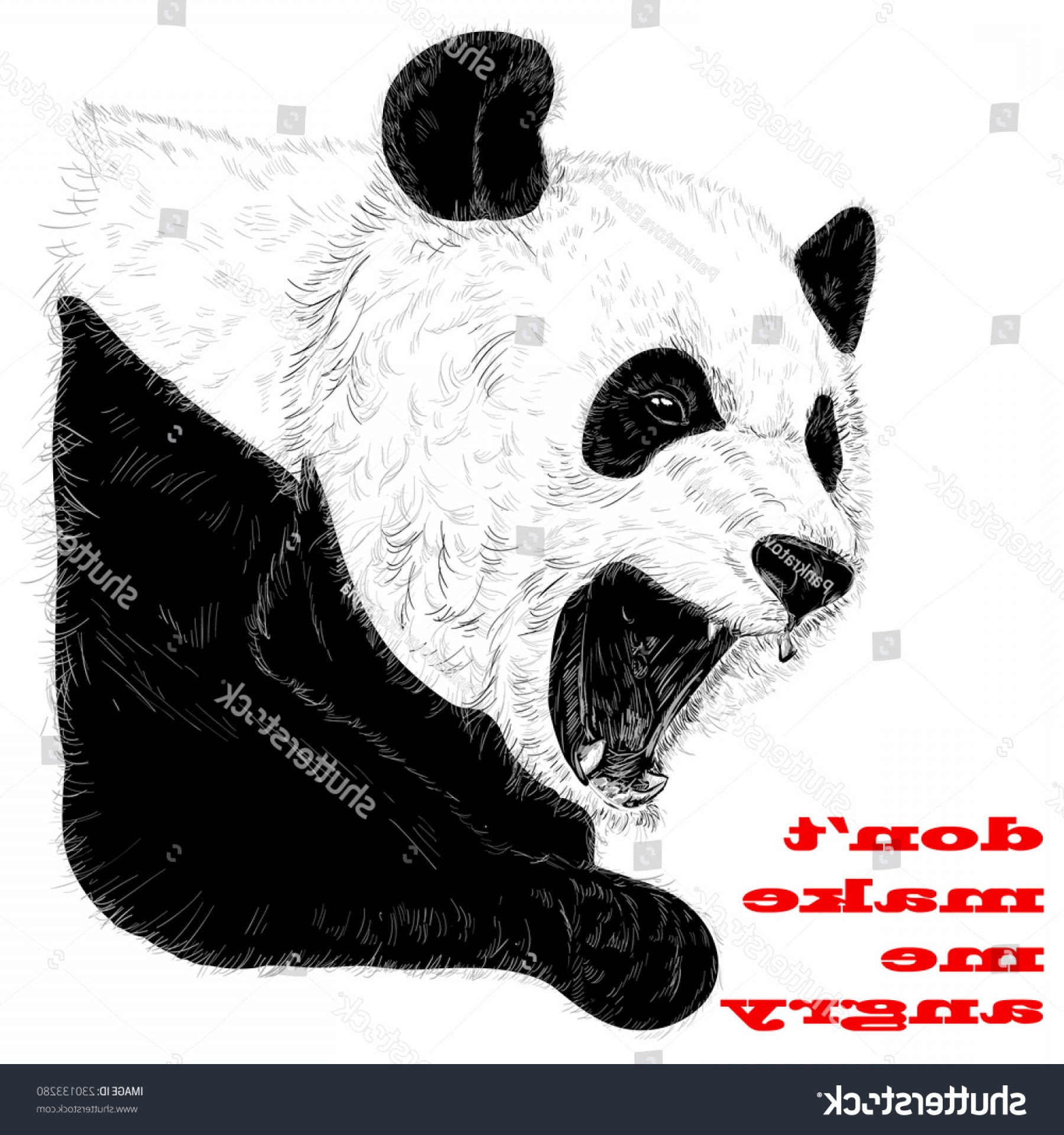 Angry Panda Vector