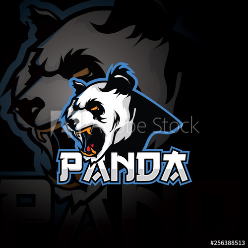 500x500 Angry Panda Mascot Isolated With E Sports Style Bold Stroke Vector