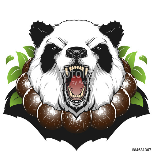 500x500 Angry Panda Head Stock Image And Royalty Free Vector