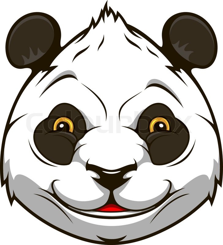 728x800 Cartoon Panda Bear Head For Mascot Stock Vector Colourbox