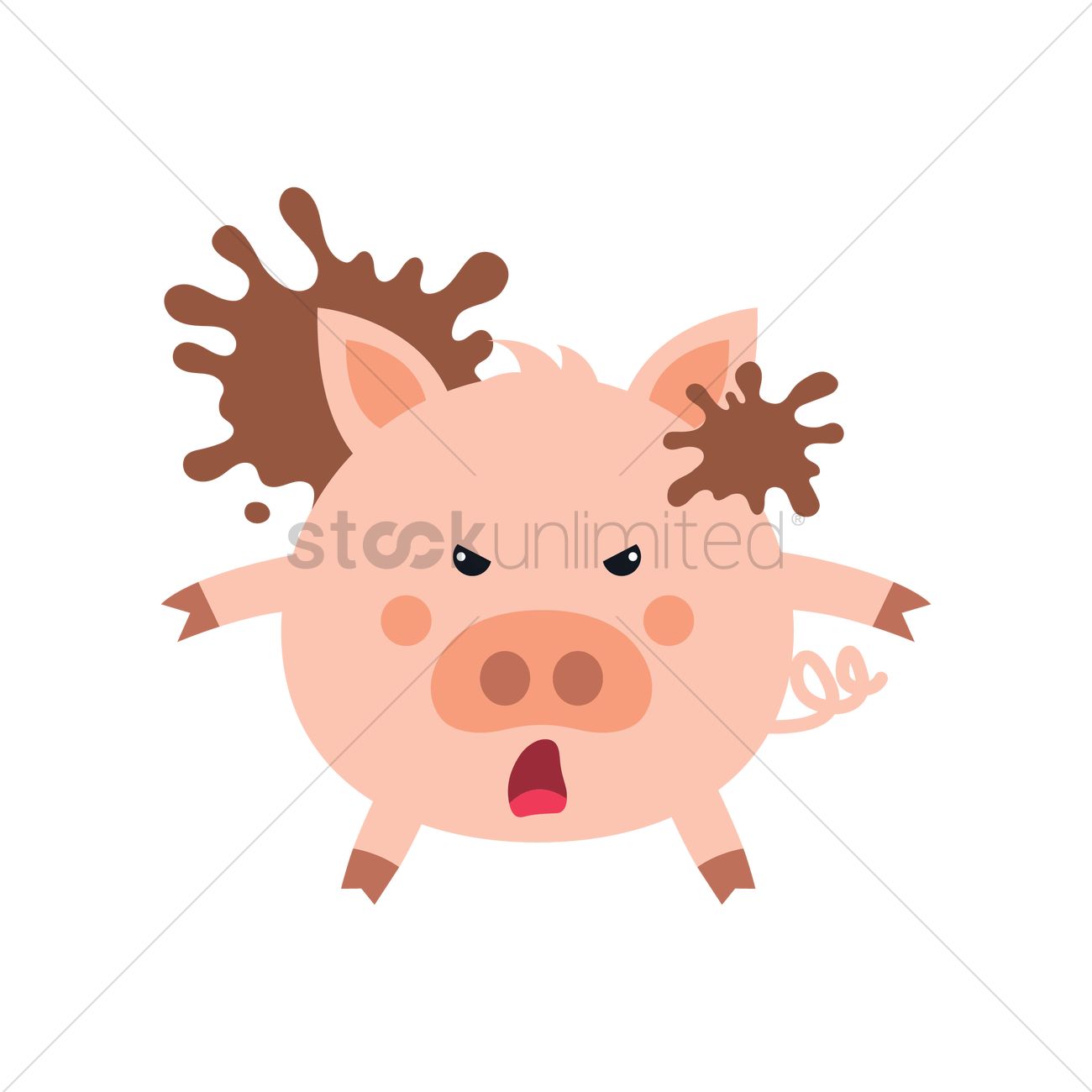 1300x1300 Angry Pig Vector Image