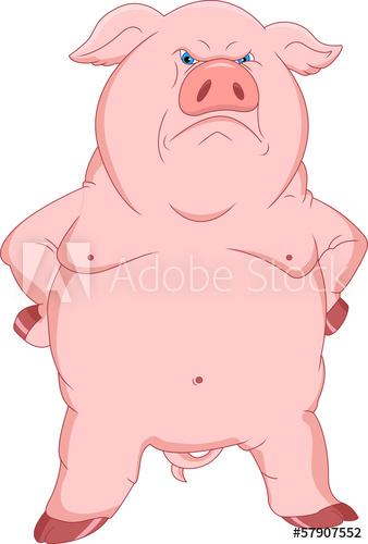 338x500 Angry Pig Cartoon