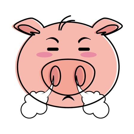 450x450 Angry Pig Emoji Kawaii Vector Illustration Design Royalty Free
