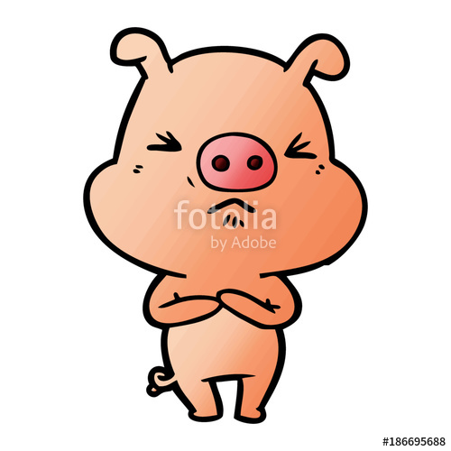 500x500 Cartoon Angry Pig Stock Image And Royalty Free Vector