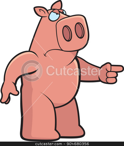 395x464 Angry Pig Stock Vector