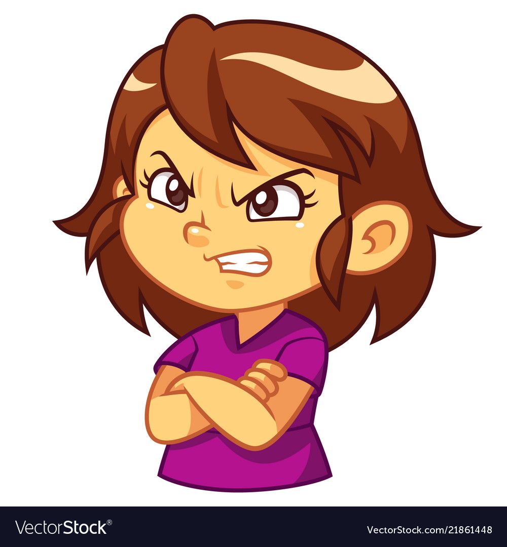 1000x1080 Angry Girl Expression Royalty Free Vector Image Angry