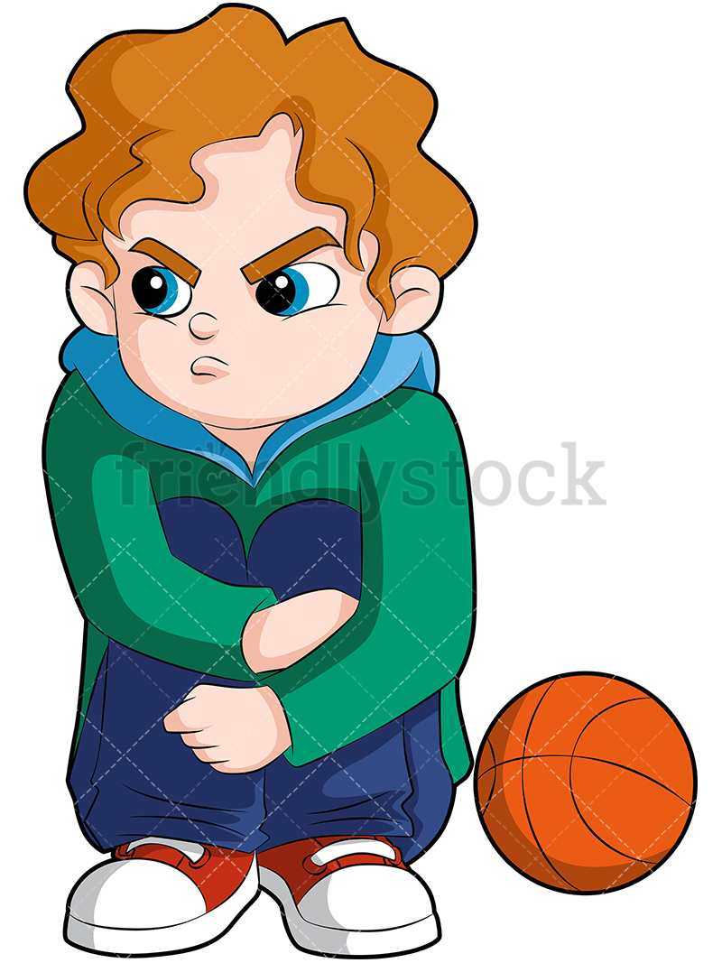 800x1067 Benched Basketball Player Angry Kid Cartoon Vector Clipart