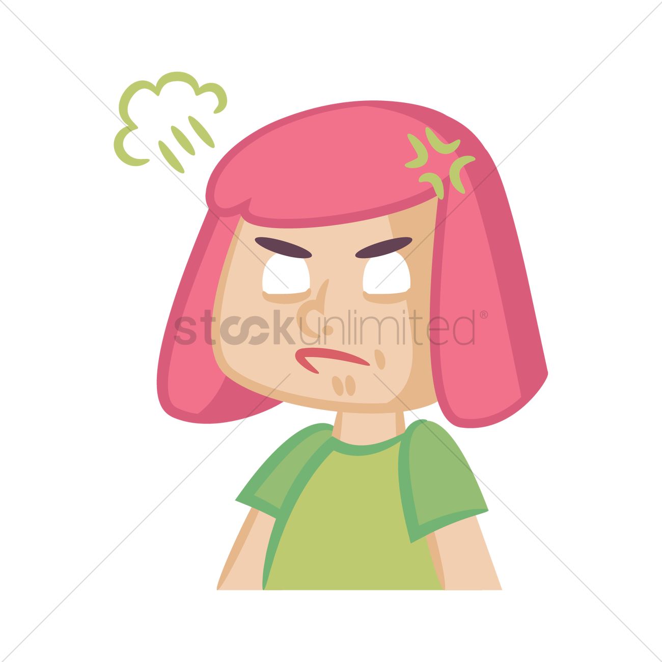 1300x1300 Cartoon Girl Angry Vector Image