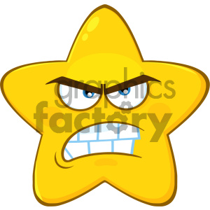 300x300 Royalty Free Rf Clipart Illustration Angry Yellow Star Cartoon