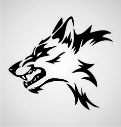 238x250 Angry Wolf Tribal Vector Wood Burning Patterns Angry Wolf