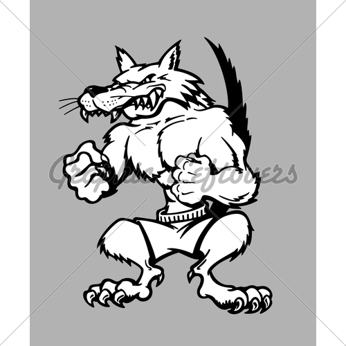 500x500 Cartoon Angry Wolf Vector Gl Stock Images