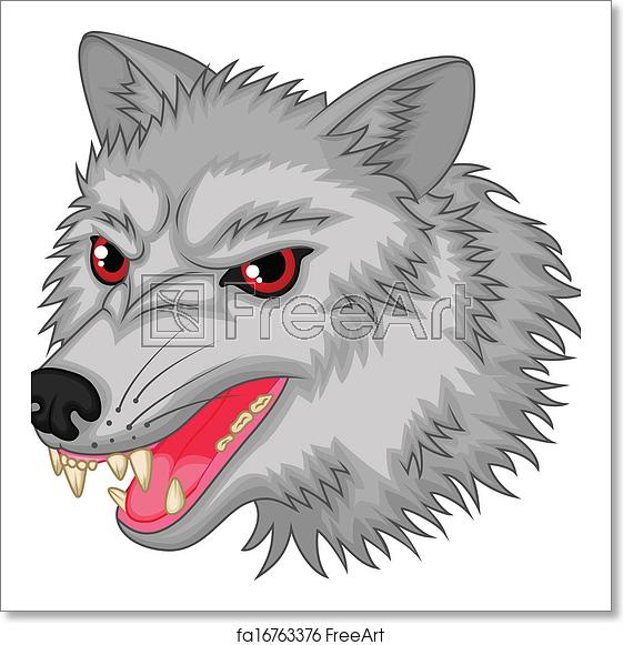 561x581 Free Art Print Of Angry Wolf Cartoon Character Vector