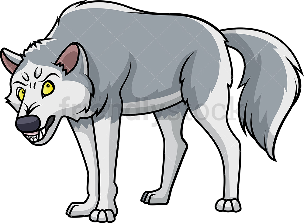 1000x733 Angry Wolf Cartoon Clipart Vector