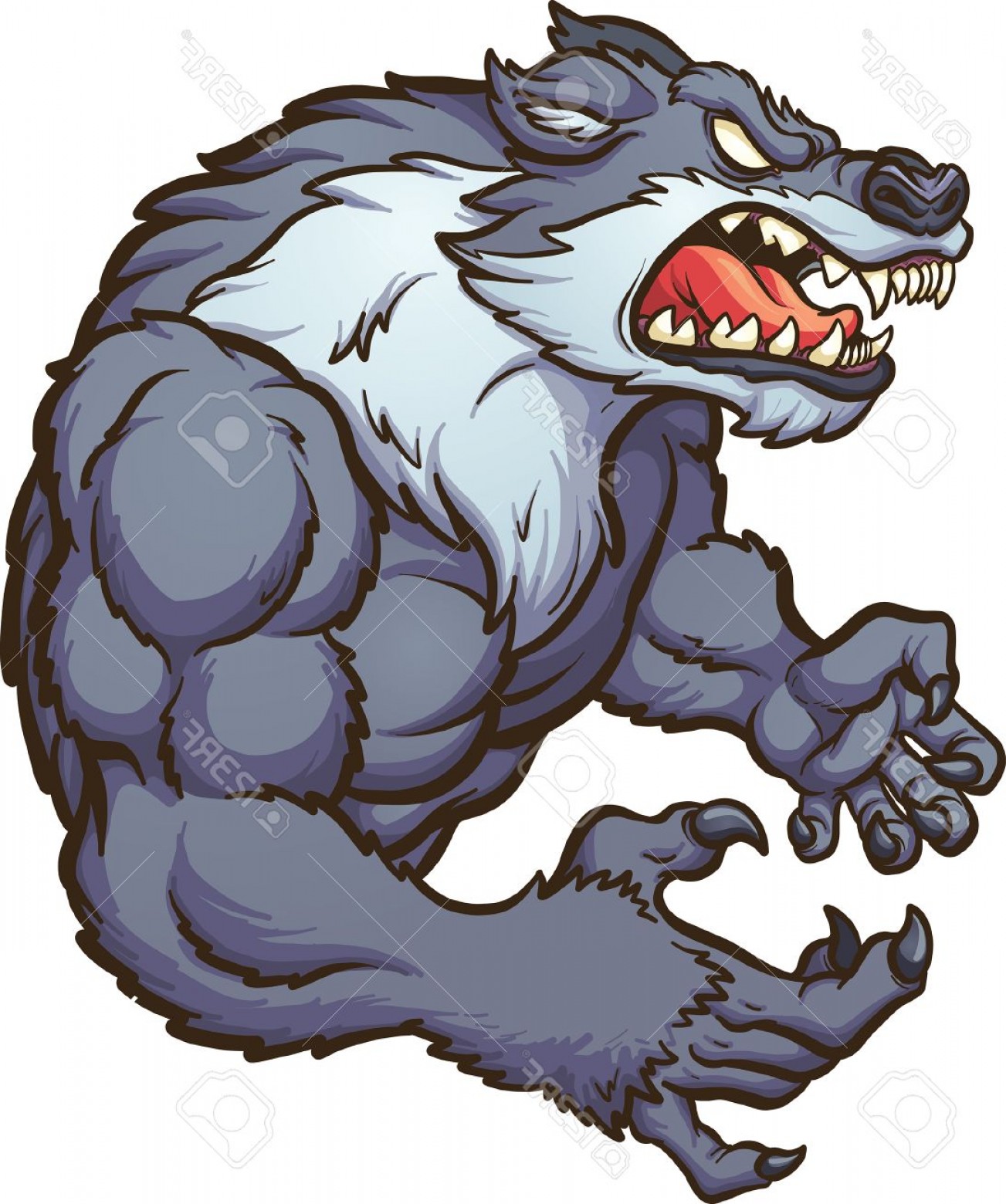 1303x1560 Photostock Vector Angry Strong Wolf Mascot Clip Art Illustrations