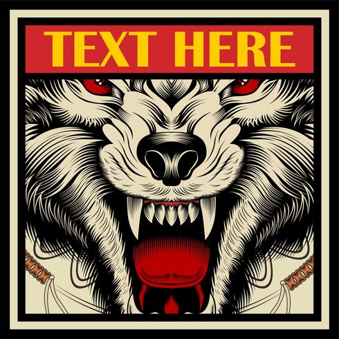 490x490 Roar Angry Wolf Hand Drawing Vector