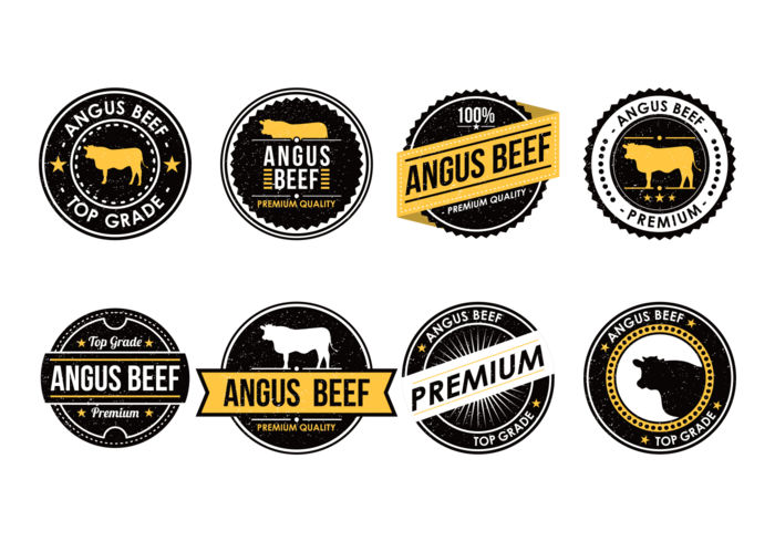 700x490 Angus Beef Labels Vector