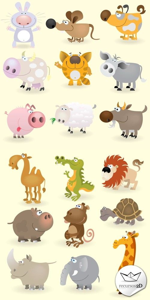 500x1000 Caricaturas De Animales En Vector