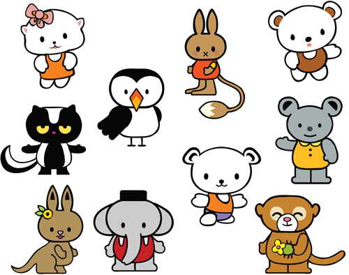 500x394 Various Cartoon Animals Vector Set Free Download