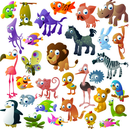 500x502 Vivid Cartoon Animals Vector Free Vector In Encapsulated