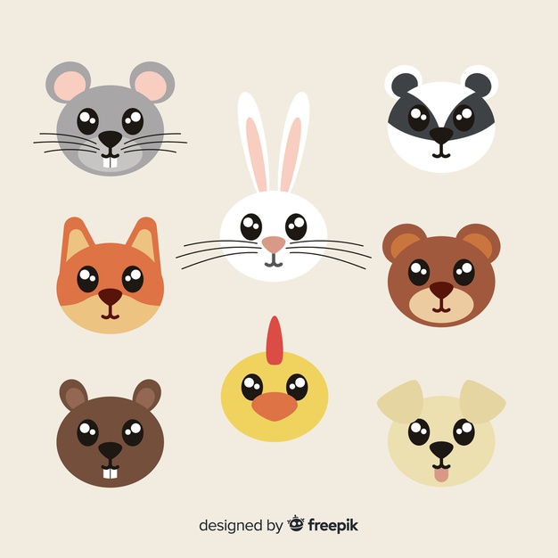 Cute Animal Collection With Bright Eyes Vector Free Download 626x626 Cute Animal Collection With Bright Eyes Vector Free Download